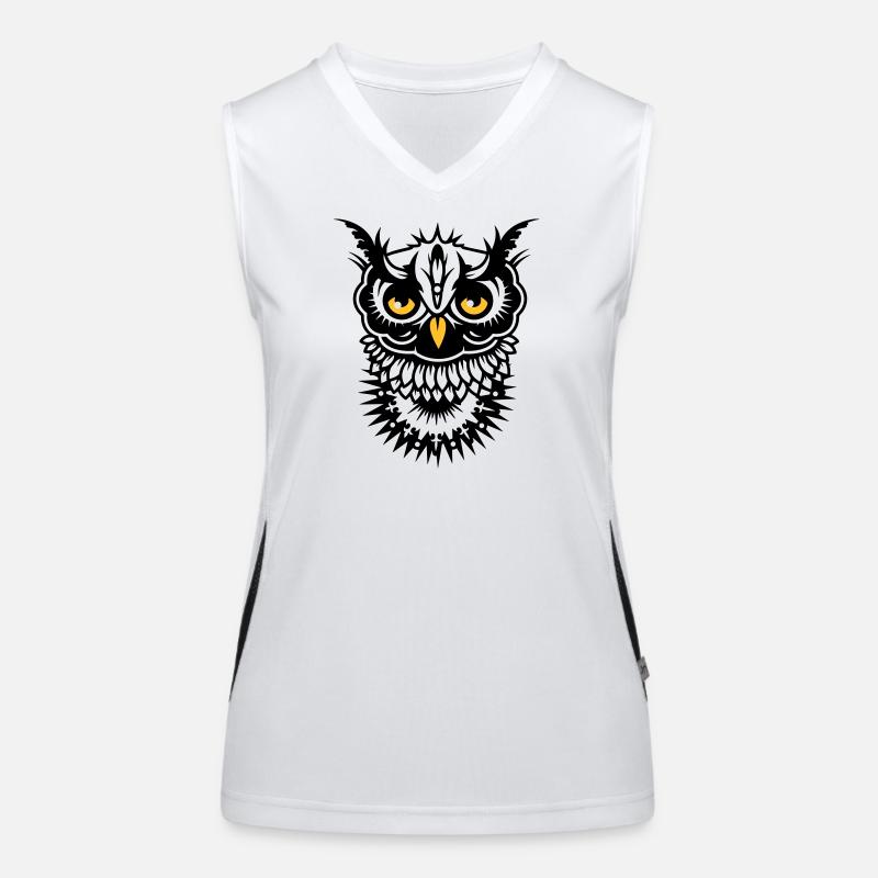 Gesicht einer Eule Funktionelles Kontrast-Tank Top für Frauen