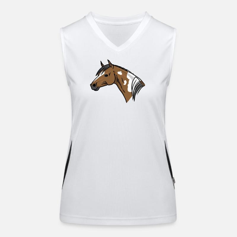 Horse Portrait Women's Functional Contrast Tank Top