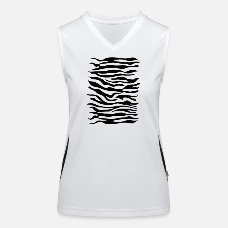 Motif zèbre noir Débardeur respirant contrasté Femme