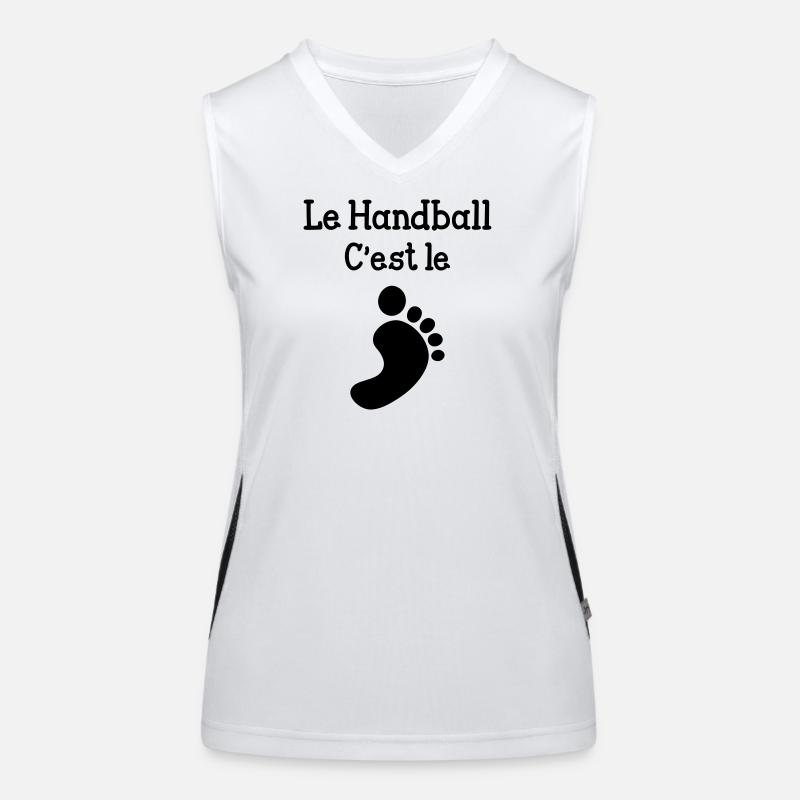 Le handball c'est le pied ! Débardeur respirant contrasté Femme