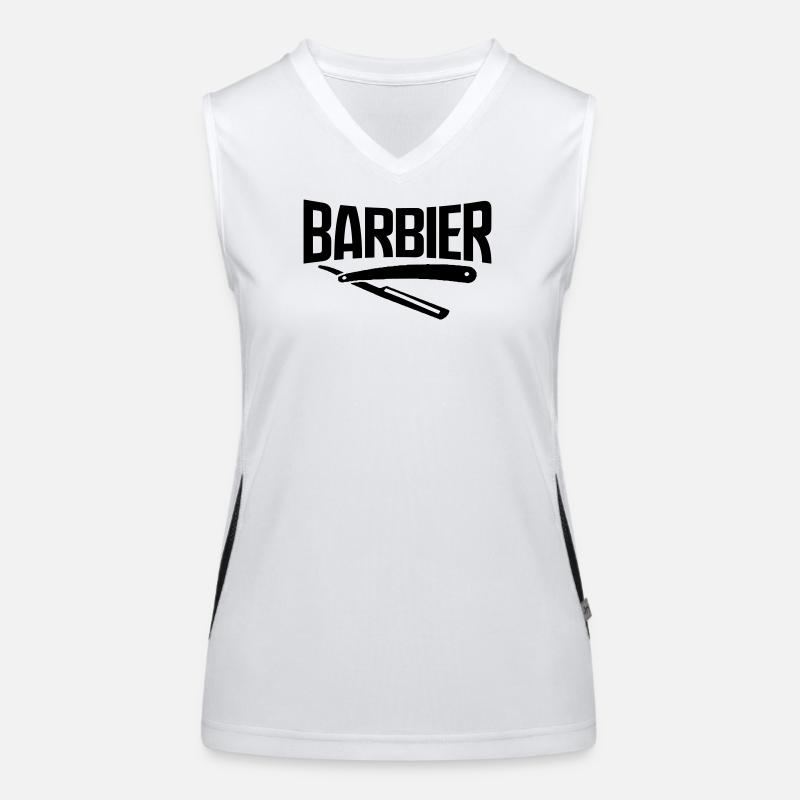 barbier barbier viking bart barbe coiffeur autocollant Débardeur respirant contrasté Femme