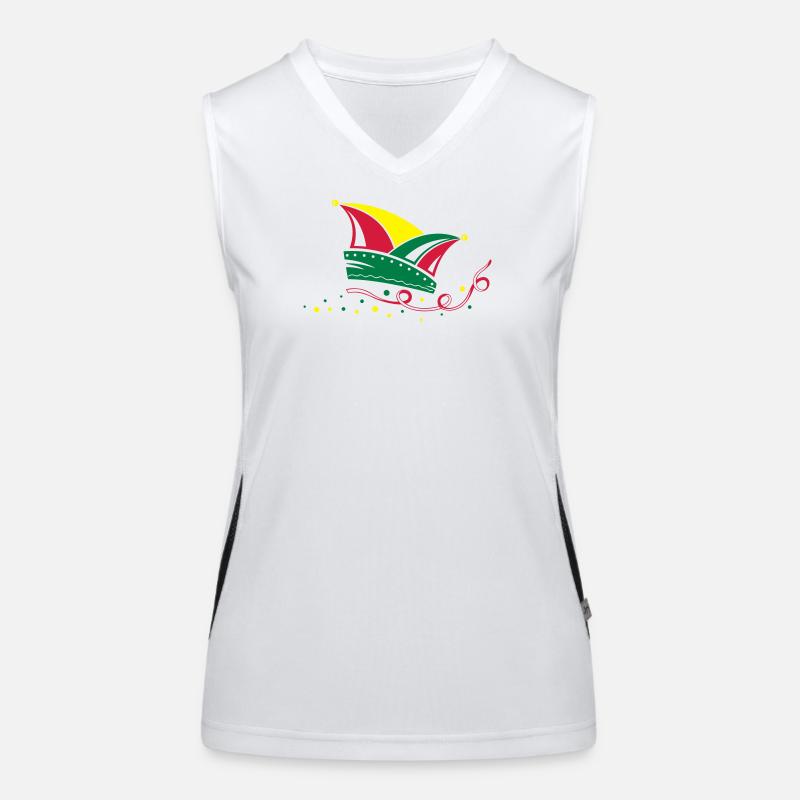 Carnival, jester cap, streamers Women's Functional Contrast Tank Top