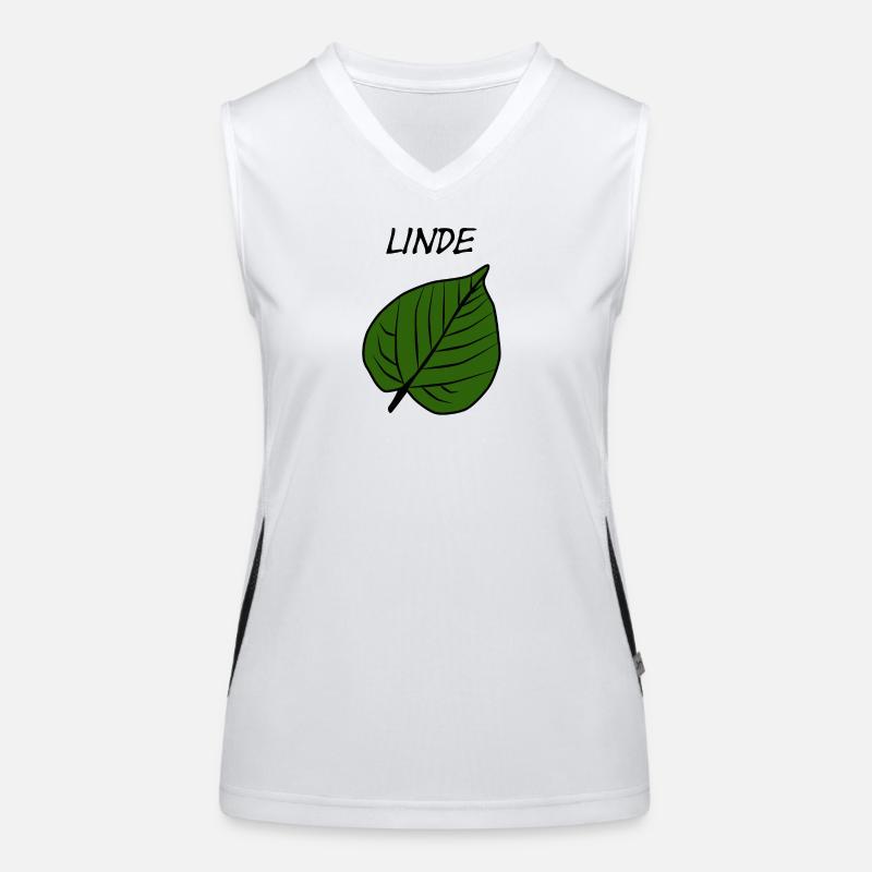 Green leaf pattern nature design Women's Functional Contrast Tank Top