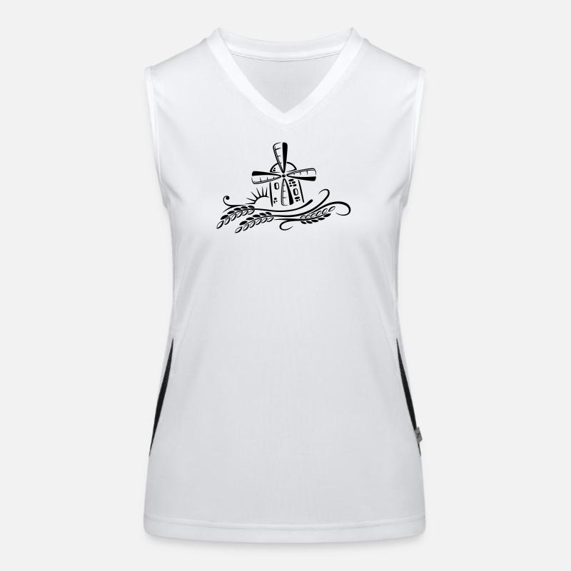 Windmühle Mühle Bäcker Getreide Funktionelles Kontrast-Tank Top für Frauen