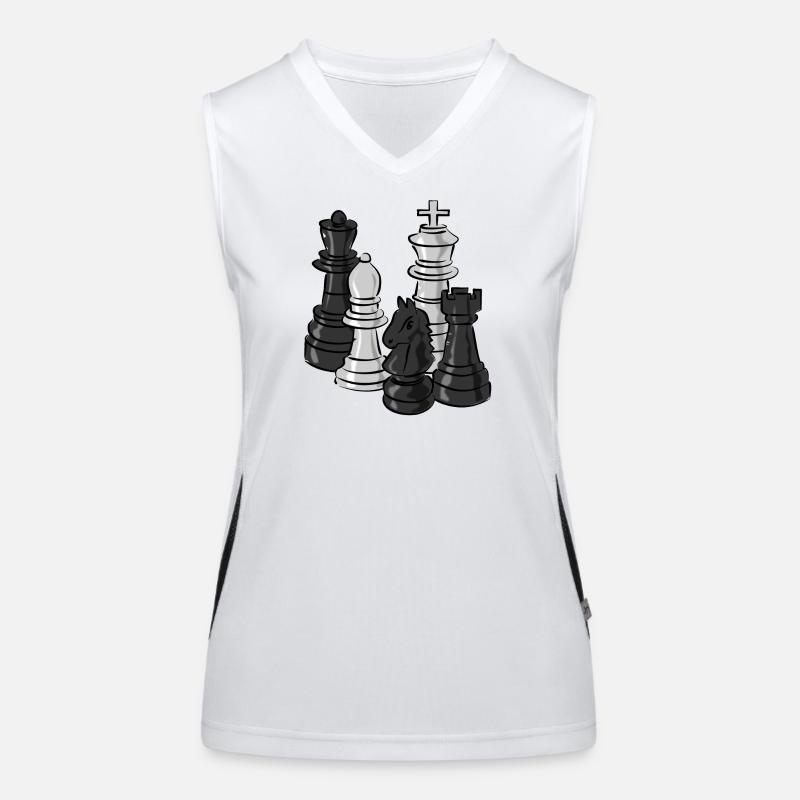 chess - Women's Functional Contrast Tank Top - white/black