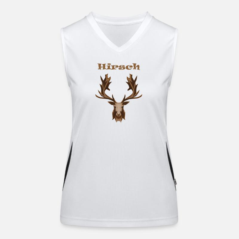 deer - Women's Functional Contrast Tank Top - white/black