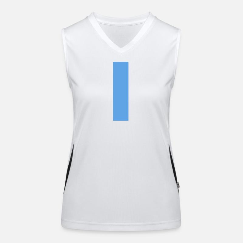Blue line through the middle Women's Functional Contrast Tank Top