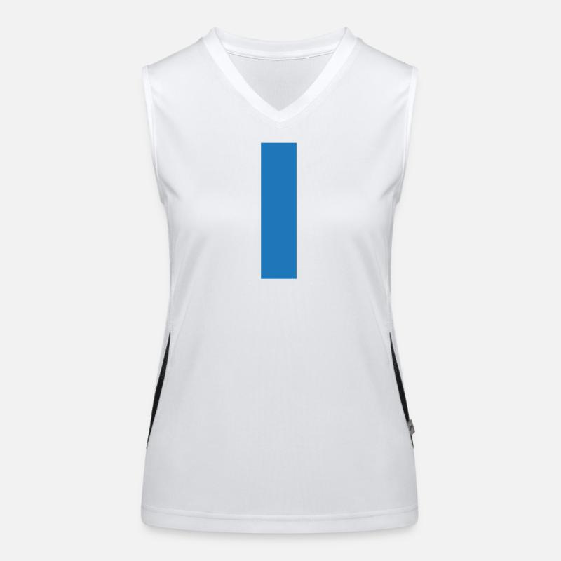 Blauer Strich auf T-Shirt Pullover Funktionelles Kontrast-Tank Top für Frauen