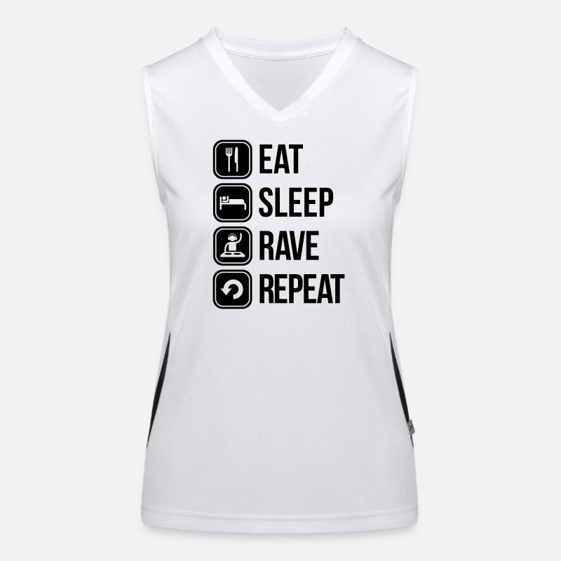 eat sleep rave repeat Débardeur respirant contrasté Femme