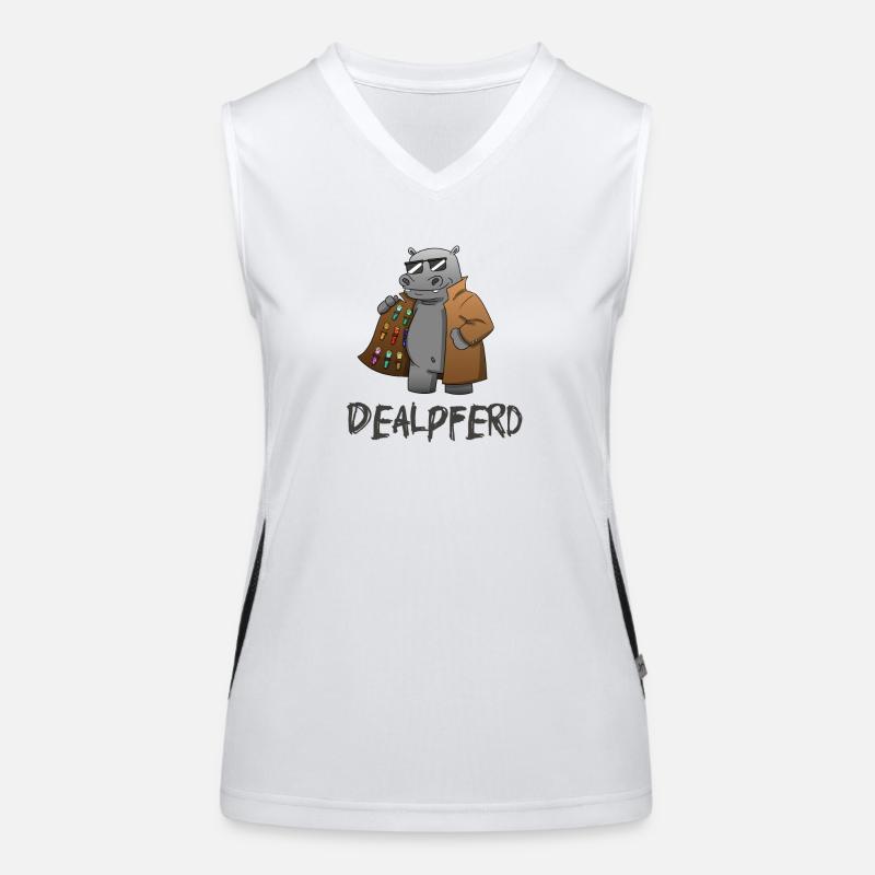 Dealpferd: Hippo mit Substanzen Funktionelles Kontrast-Tank Top für Frauen