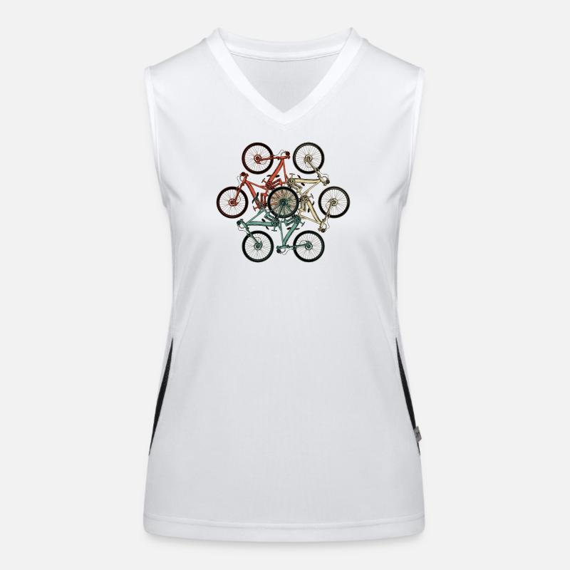 Bike Stack Collage Funktionelles Kontrast-Tank Top für Frauen