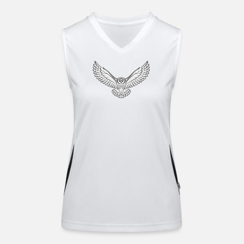 Stammes-Schnee-Eule Funktionelles Kontrast-Tank Top für Frauen