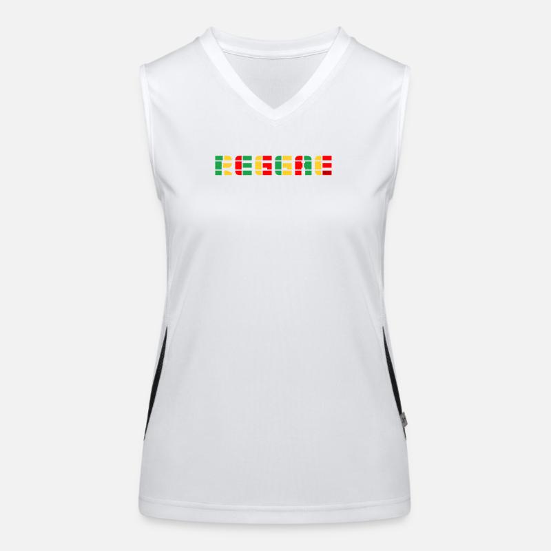 Logo du bloc de couleurs reggae Débardeur respirant contrasté Femme