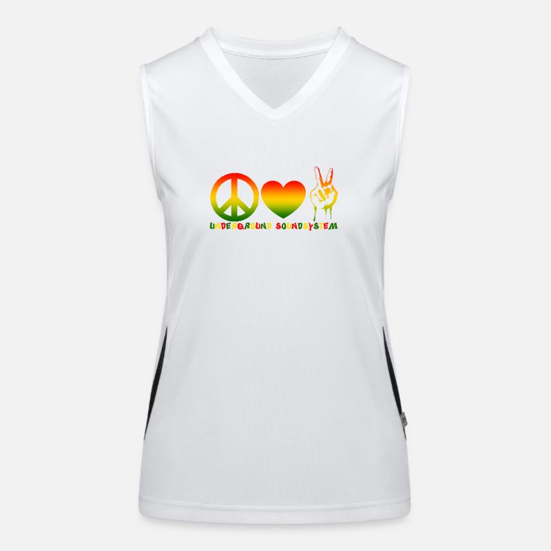Peace Love Klangsystem Funktionelles Kontrast-Tank Top für Frauen