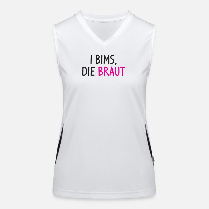 Bride hen party saying Women's Functional Contrast Tank Top