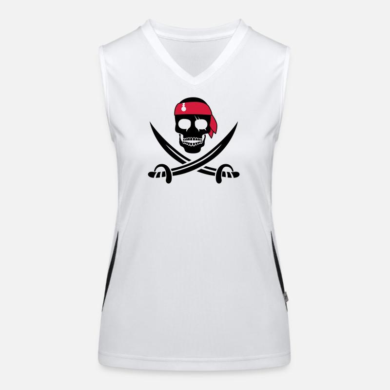 pirate skull Women's Functional Contrast Tank Top