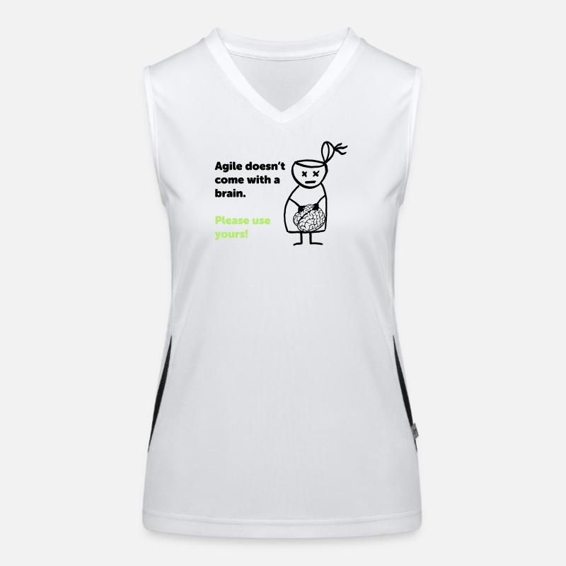 Agile doesn't come with a brain - please use yours Funktionelles Kontrast-Tank Top für Frauen