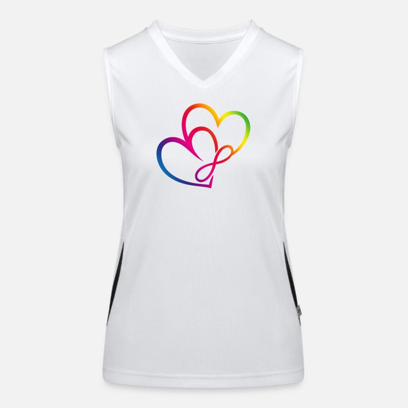 Two Hearts Rainbow Infinity Love CSD LGBT Women's Functional Contrast Tank Top