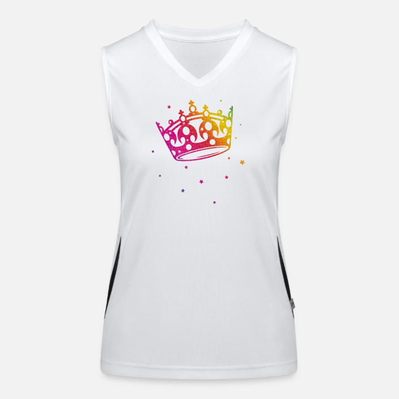 Crown Glitter Rainbow Love CSD LGBT Women's Functional Contrast Tank Top