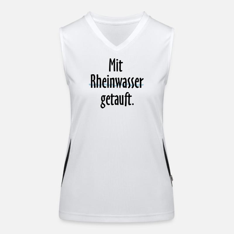 Mit Rheinwasser getauft - Am Rhein geboren Funktionelles Kontrast-Tank Top für Frauen