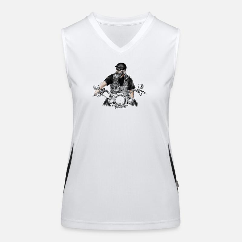 biker - Women's Functional Contrast Tank Top - white/black