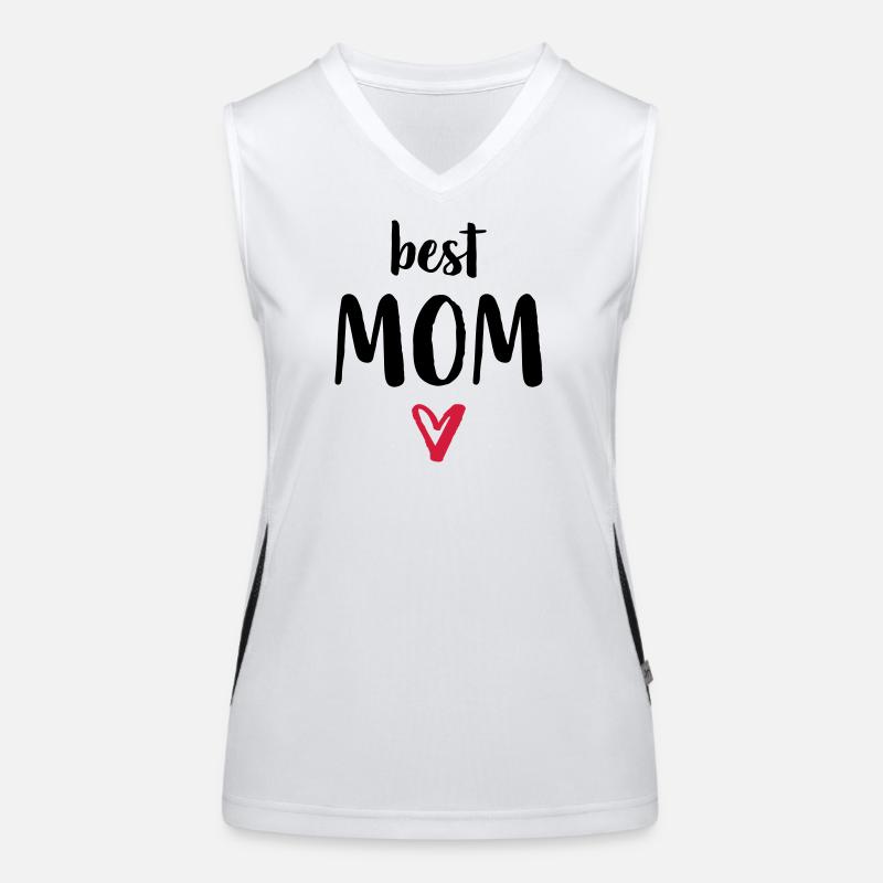 best Mom I Herz Geschenk Mama Mutter Mutti Mami Funktionelles Kontrast-Tank Top für Frauen