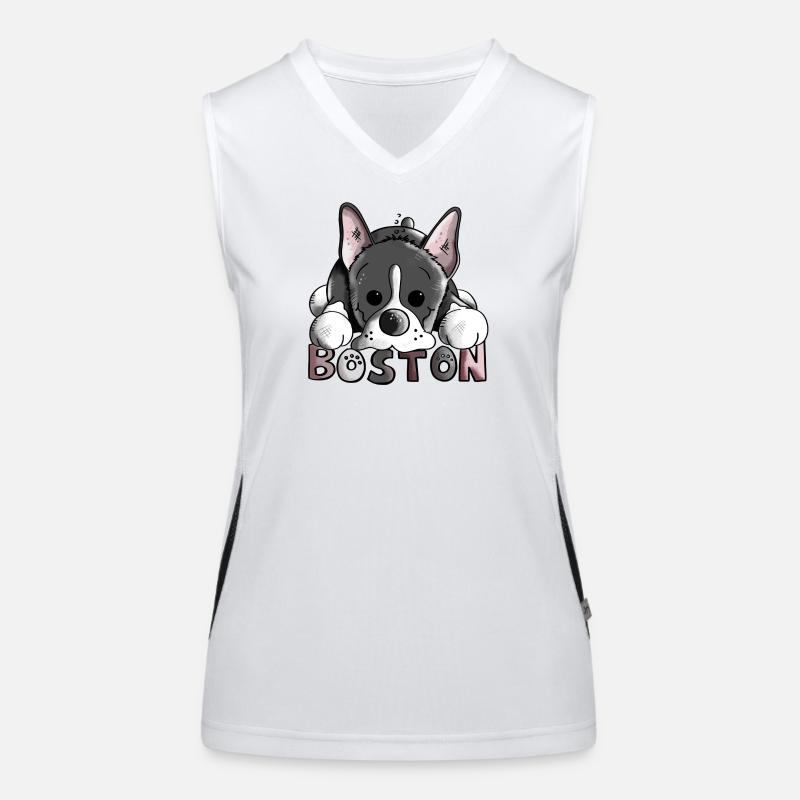 Drôle Boston Terrier Débardeur respirant contrasté Femme