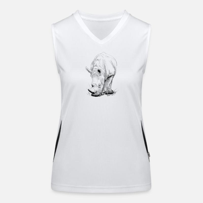 Nashorn Funktionelles Kontrast-Tank Top für Frauen