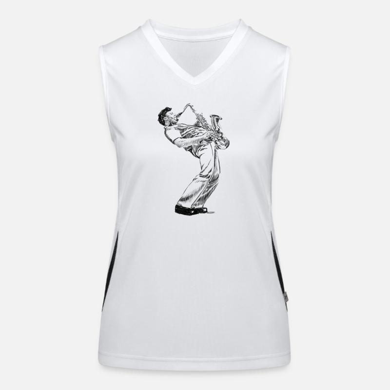 Saksofonist Funktionelles Kontrast-Tank Top für Frauen