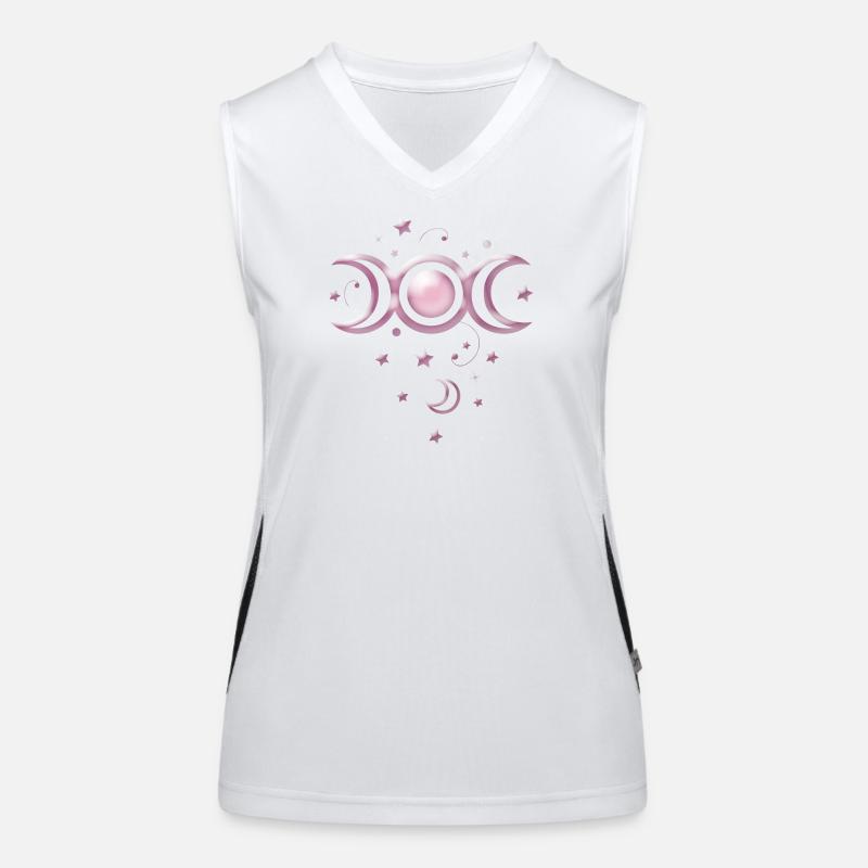 Moon Phases Wicca - Women's Functional Contrast Tank Top - white/black