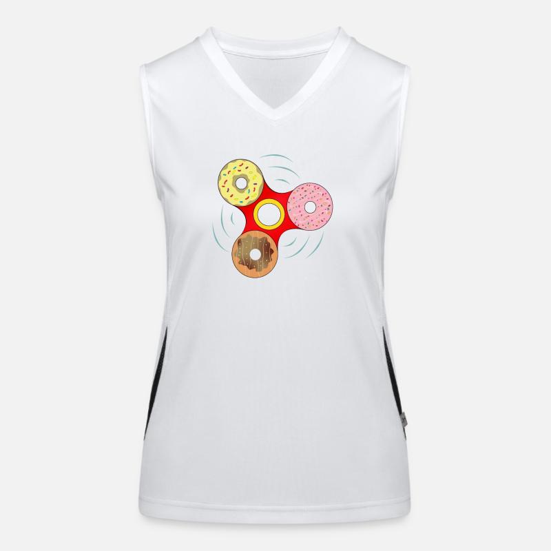 Donut Fidget Spinner Sweet Mashup Women's Functional Contrast Tank Top