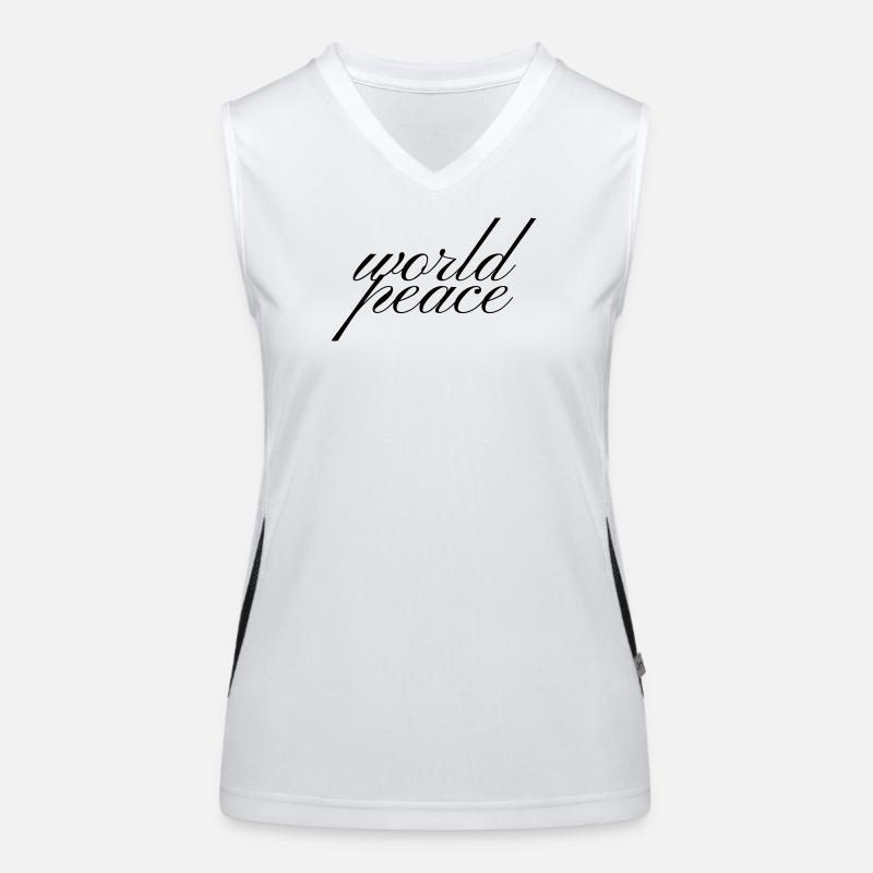 World Peace Inspirational Script T-Shirt Funktionelles Kontrast-Tank Top für Frauen