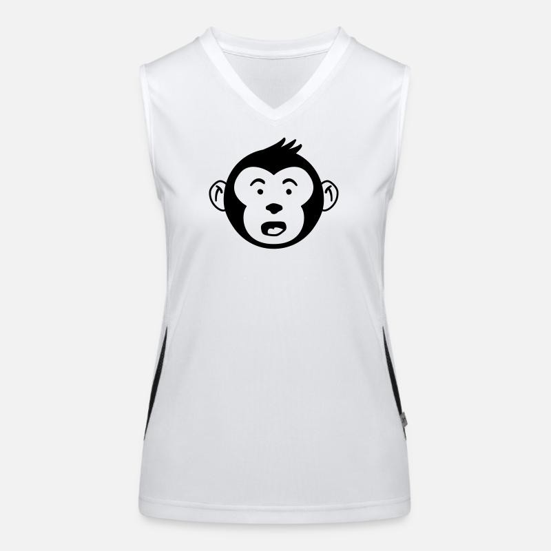 Tête de singe mignonne - Conception de singe drôle Débardeur respirant contrasté Femme