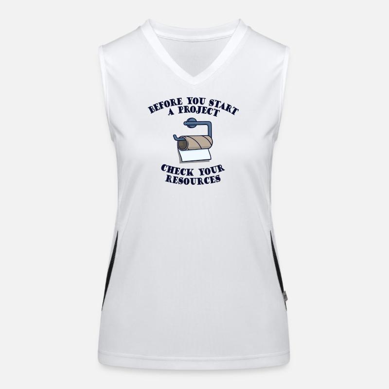 Project Project Manager Planning Funny Sayings Fun - Women's Functional Contrast Tank Top - white/black