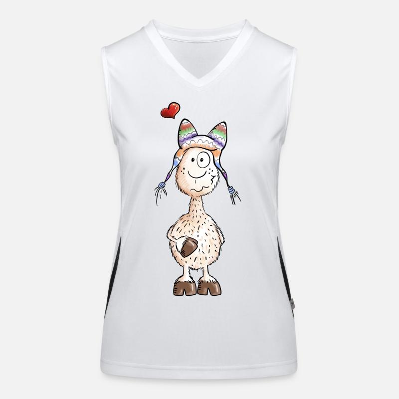 Happy Llama - Llamas - Camel - Alpaka - Gift Women's Functional Contrast Tank Top