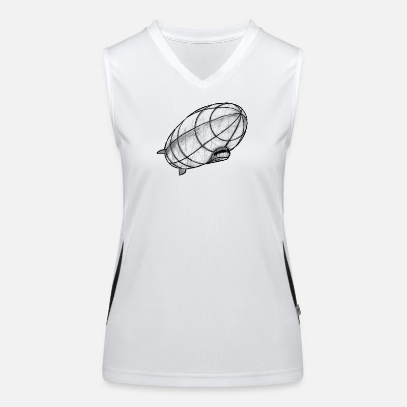 Zeppelin drawing perspective Women's Functional Contrast Tank Top