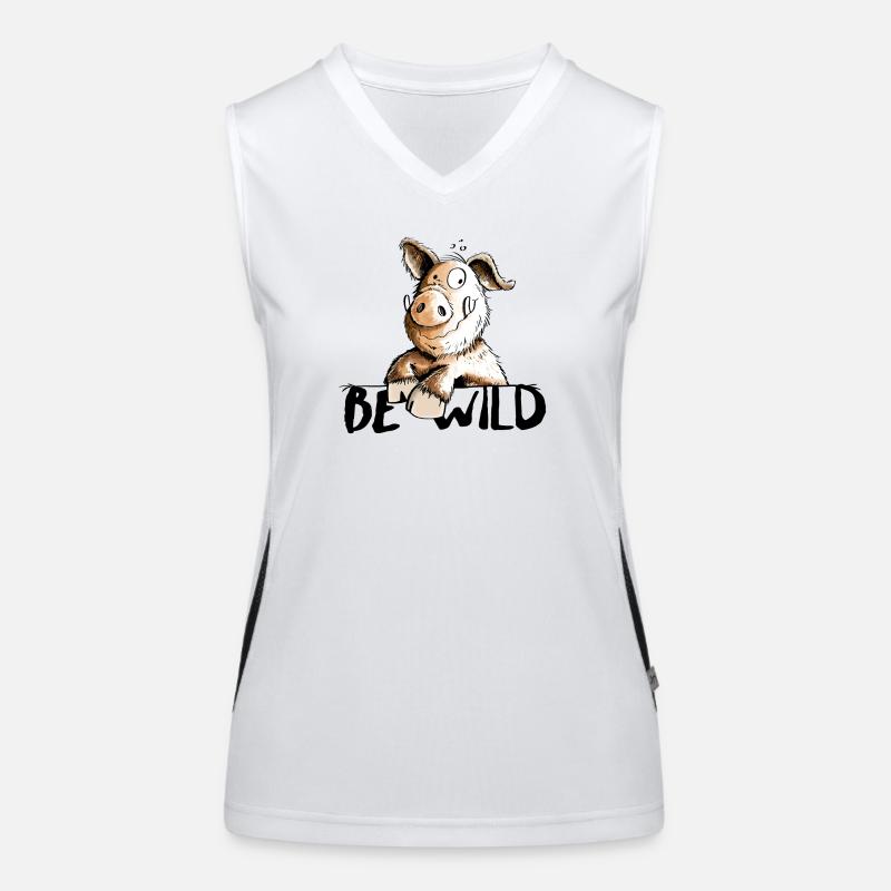 Be Wild Eber - Schwein - Keiler Funktionelles Kontrast-Tank Top für Frauen