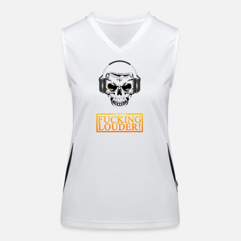 Skull Headphones Blast Funktionelles Kontrast-Tank Top für Frauen