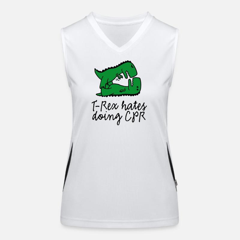 T-Rex hates doing CPR Erste Hilfe Ausbilder Funktionelles Kontrast-Tank Top für Frauen