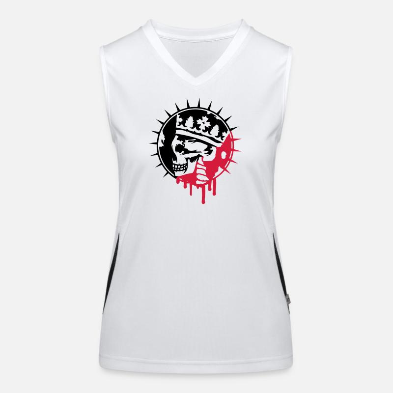 Skull with Crown Graffiti Patch Women's Functional Contrast Tank Top