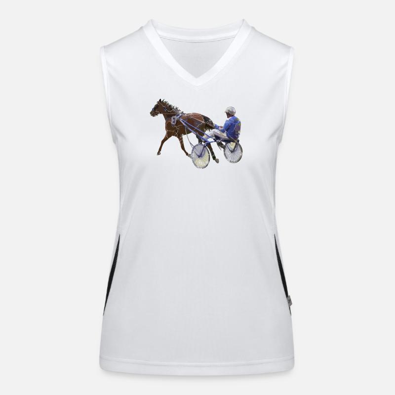 Cadeau de course de chevaux de course au trot Débardeur respirant contrasté Femme