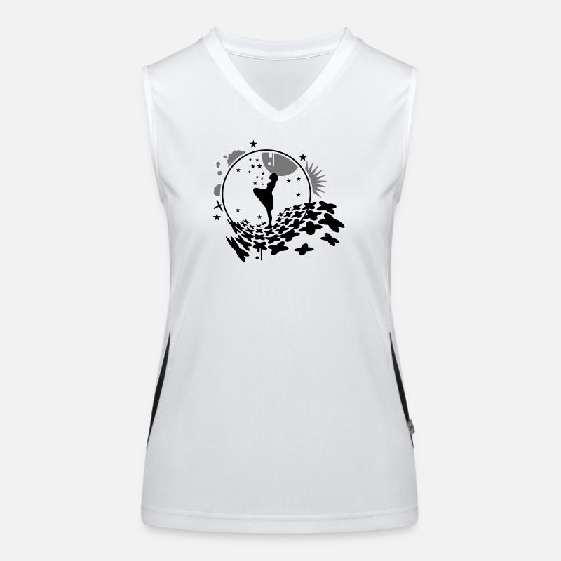 Die Sterntaler Mädchen mit Sterne Funktionelles Kontrast-Tank Top für Frauen