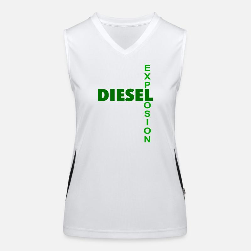Conception typographique de jeux de mots Explosion diesel Débardeur respirant contrasté Femme