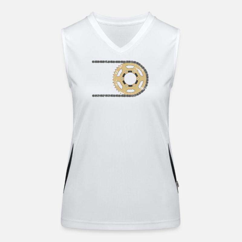 Sprocket chain composite cracks Women's Functional Contrast Tank Top