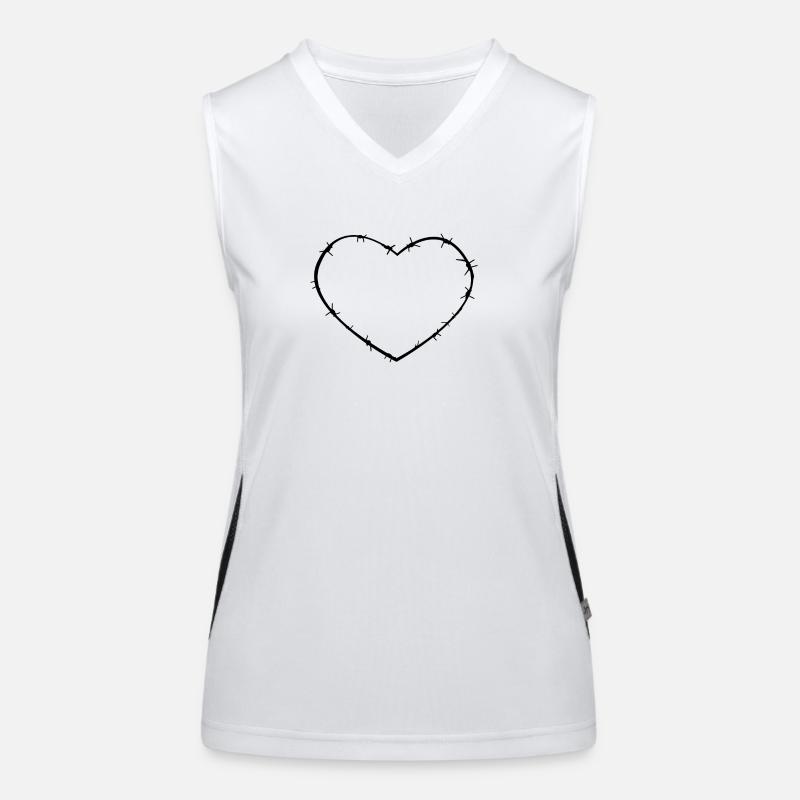 Stacheldraht-Herz Funktionelles Kontrast-Tank Top für Frauen