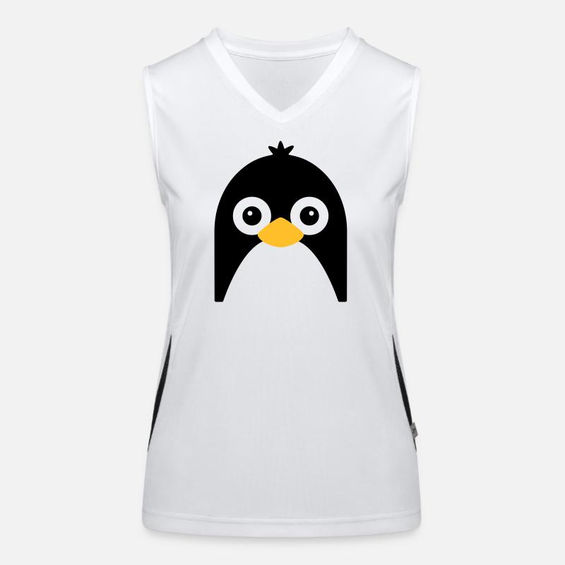 Cute Penguin Face Women's Functional Contrast Tank Top