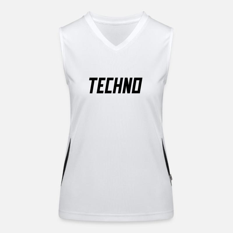 TECHNO Party Rave Techno 90s 90er Funktionelles Kontrast-Tank Top für Frauen