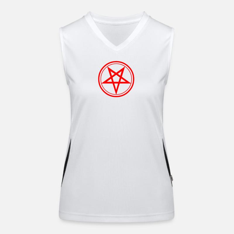 Pentagram Symbol Funktionelles Kontrast-Tank Top für Frauen