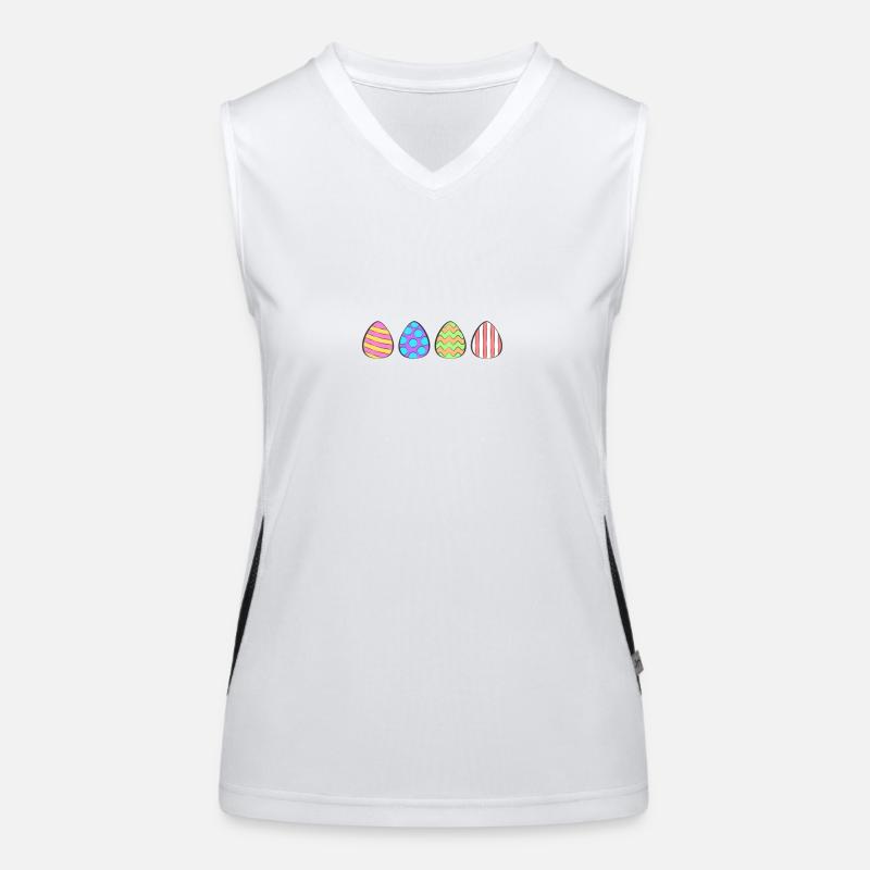 4 colorful Easter eggs Women's Functional Contrast Tank Top