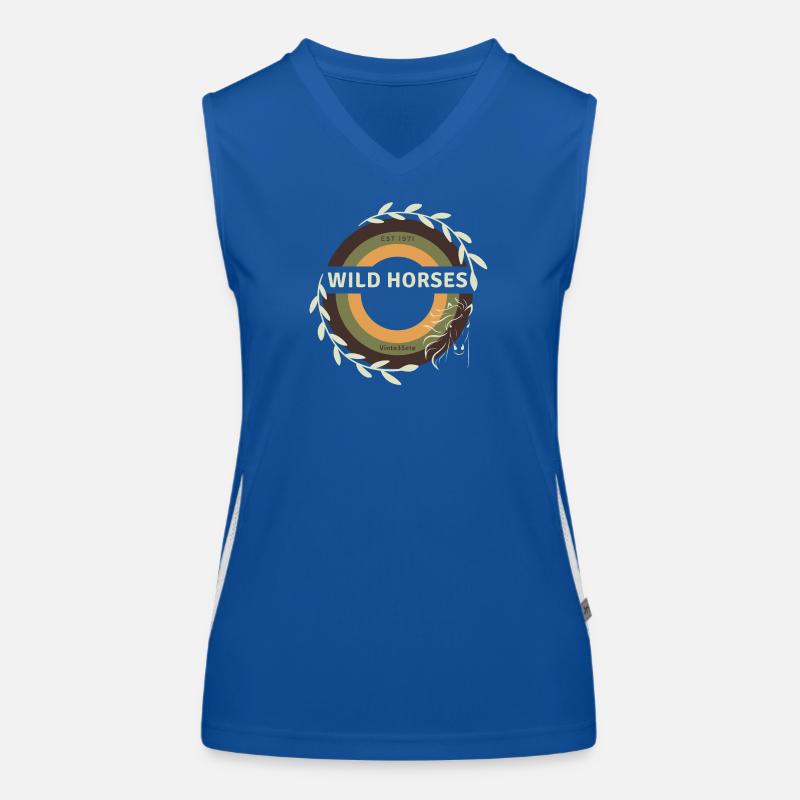 Wilde Pferde Funktionelles Kontrast-Tank Top für Frauen